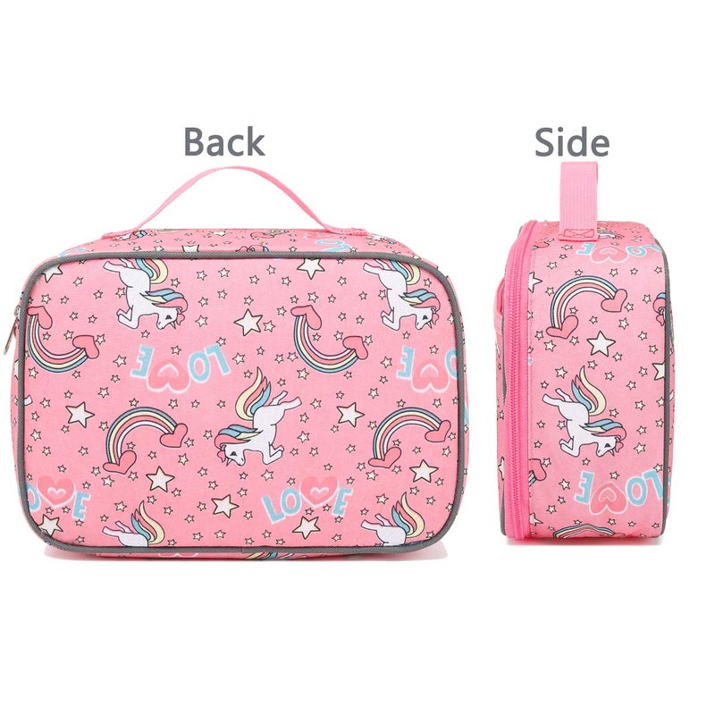 FlowFly Kids Lunch box Insulated Soft Bag Mini Cooler Back to School Thermal Meal Tote Kit for Girls, Boys, Unicorn - Image 4